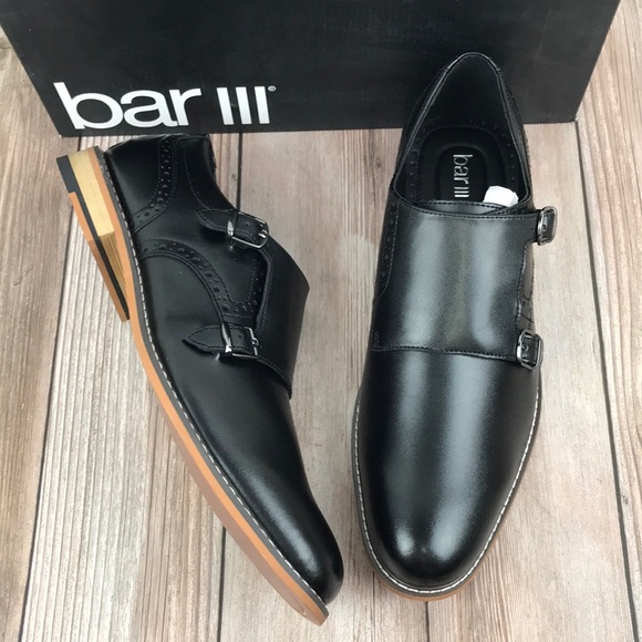 Bar III Other - Bar III Jesse  Black Leather Monk-Strap Oxfords 11.5M
